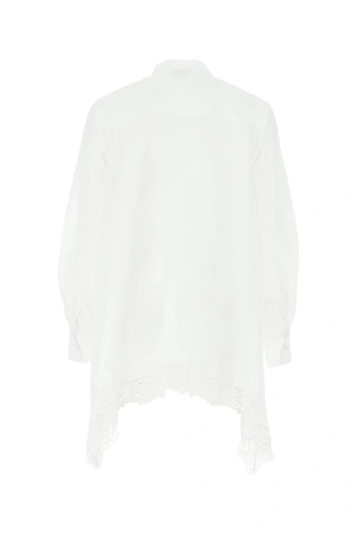 Shop Alexander Mcqueen Asymmetric Lace Trim Shirt In White