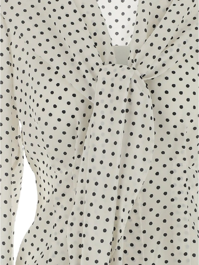 Shop Dolce & Gabbana Polka Dot Print Blouse In White