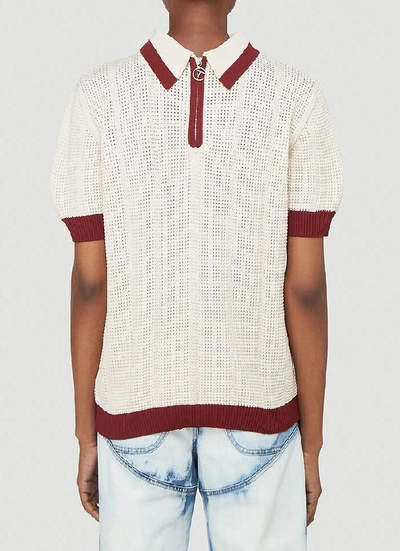 Shop Telfar Knitted Polo Shirt In White