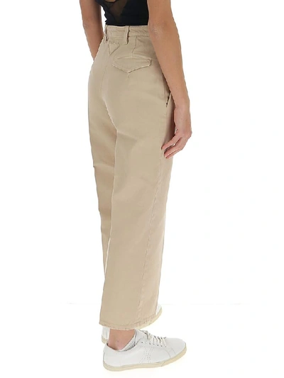 Shop Prada Cropped Tailored Trousers In Beige
