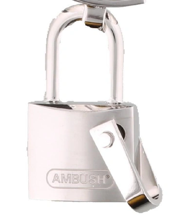 Shop Ambush Padlock Logo Bracelet In Silver