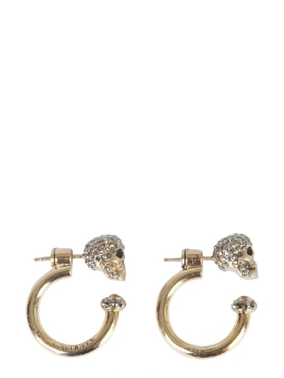 Shop Alexander Mcqueen Skull Earrings In Gold
