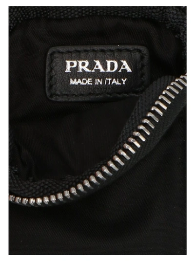 Shop Prada Logo Plaque Mini Pouch In Black