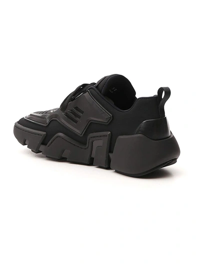 Shop Prada Logo Plaque Chunky Sole Sneakers In Black