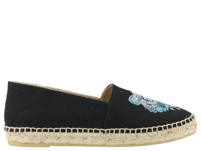 Shop Kenzo Tiger Logo Espadrilles In Black