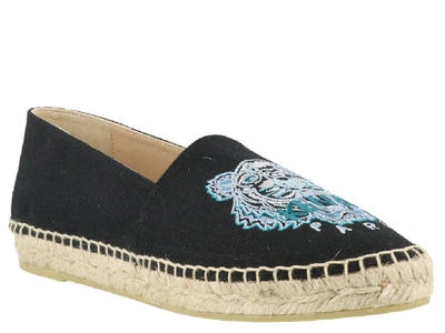 Shop Kenzo Tiger Logo Espadrilles In Black