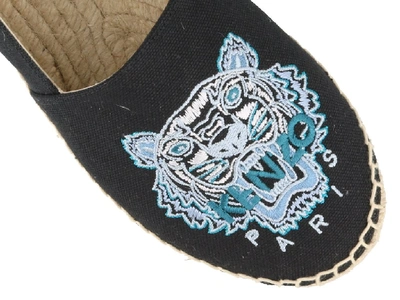 Shop Kenzo Tiger Logo Espadrilles In Black