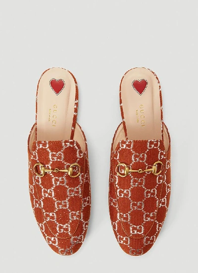 Shop Gucci Gg Princetown Slippers In Red