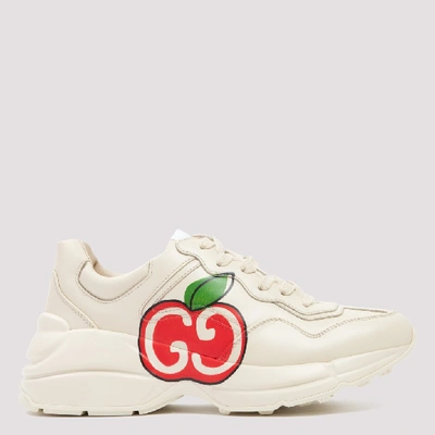 Shop Gucci Rhyton Gg Apple Sneakers In White