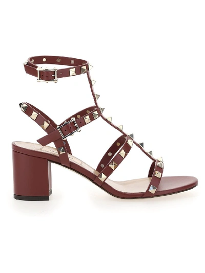 Shop Valentino Garavani Rockstud Sandals In Brown