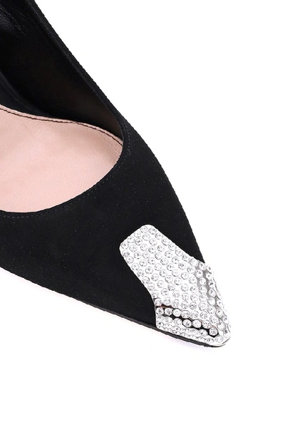 Shop Alexander Mcqueen Pointed Toe Slingback Pumps In Black