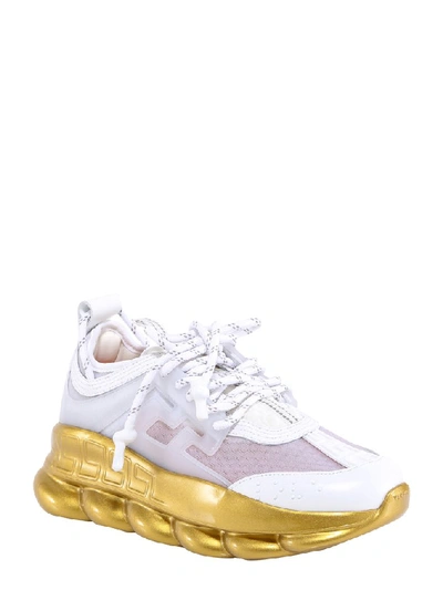 Shop Versace Chain Reaction Sneakers In White