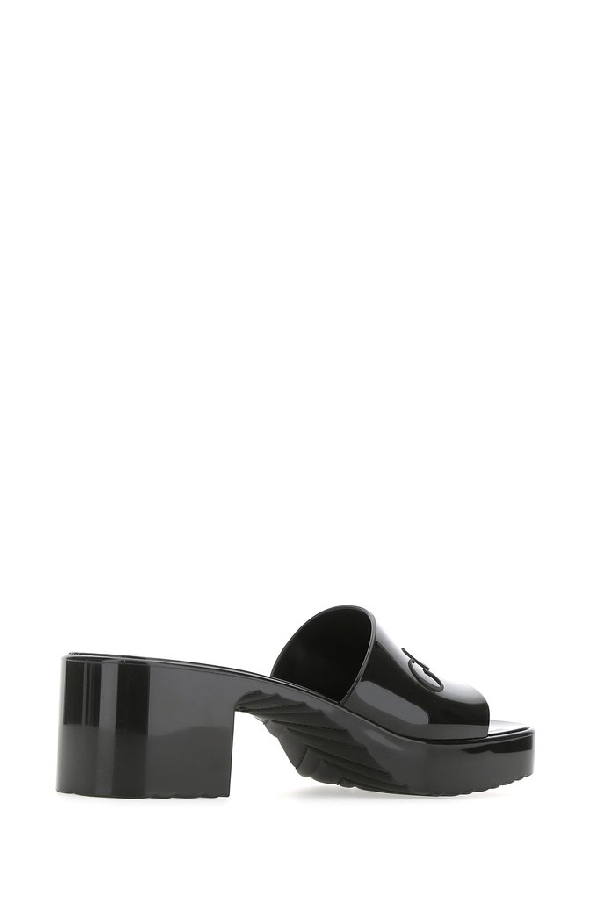 gucci logo rubber slide sandal