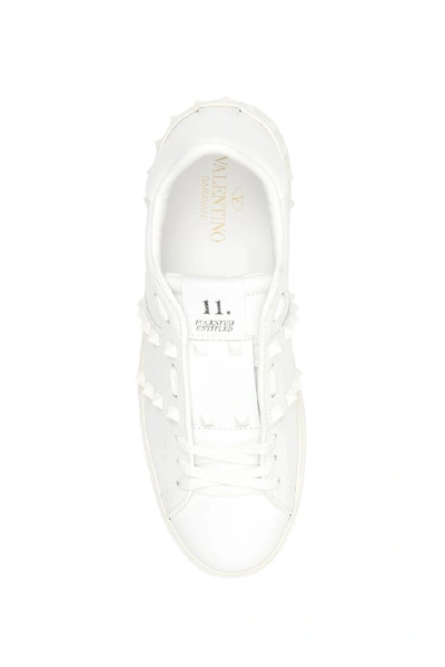 Shop Valentino Garavani Rockstud Untitled Sneakers In White