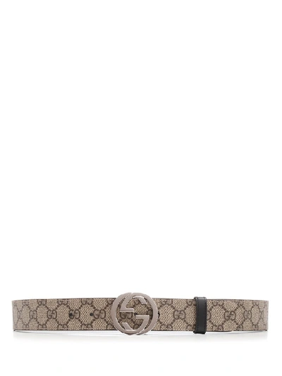 Shop Gucci Gg Supreme Reversible Belt In Beige