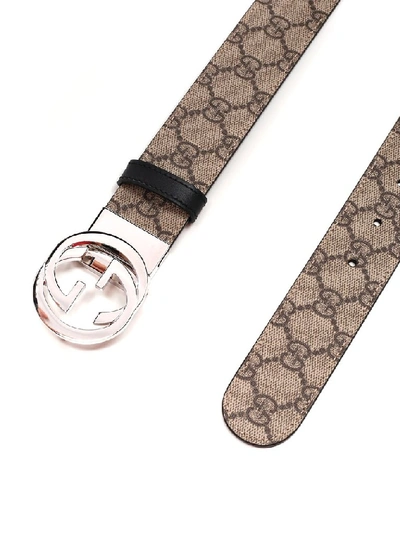 Shop Gucci Gg Supreme Reversible Belt In Beige