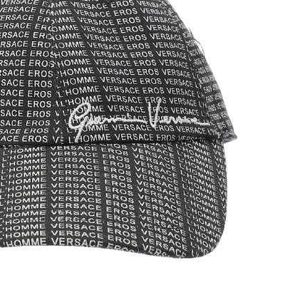 Shop Versace Signature Baseball Cap In Black