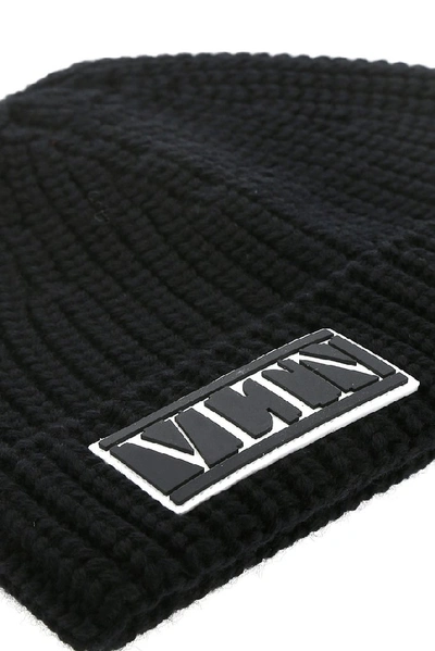 Shop Valentino Vltn Beanie In Black