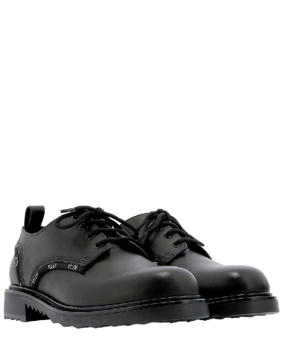 Shop Valentino Vltn Band Derby Shoes In Black