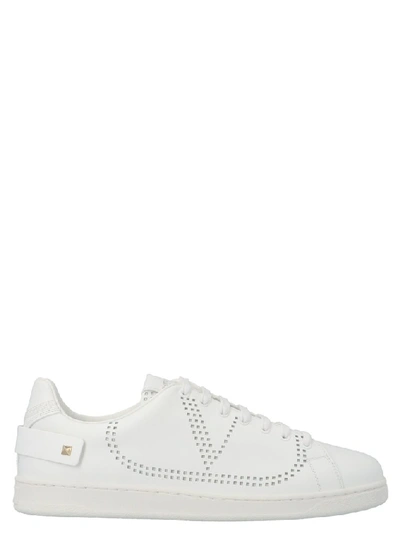 Shop Valentino Garavani Rockstud Vlogo Sneakers In White