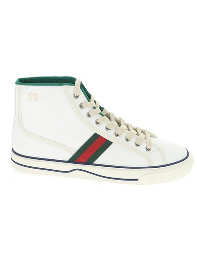 Shop Gucci Tennis 1977 High Top Sneakers In White