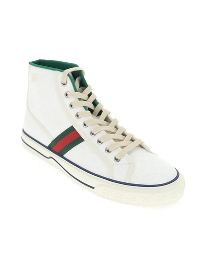 Shop Gucci Tennis 1977 High Top Sneakers In White