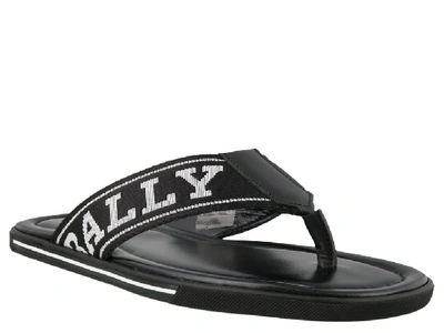 Shop Bally Border Sandals In Black