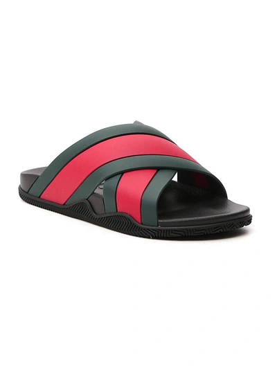Shop Gucci Web Slide Sandals In Multi