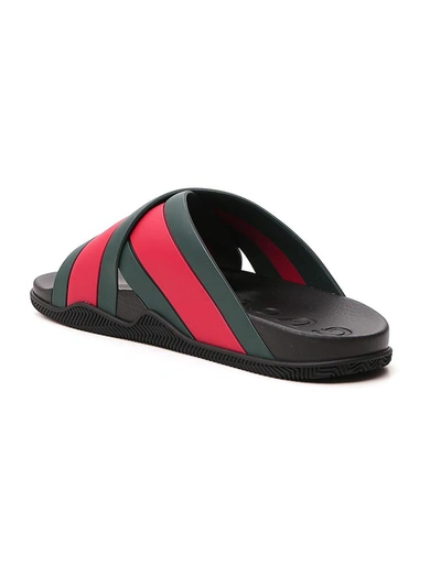 Shop Gucci Web Slide Sandals In Multi