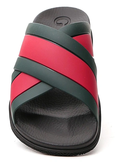 Shop Gucci Web Slide Sandals In Multi