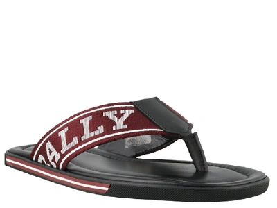 Shop Bally Border Sandals In Red