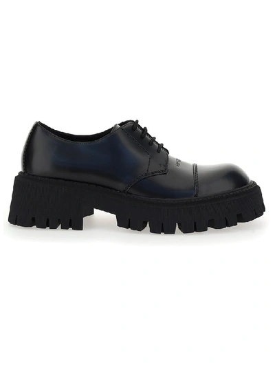 Shop Balenciaga Tractor 65 Lace-up Derby Shoes In Black