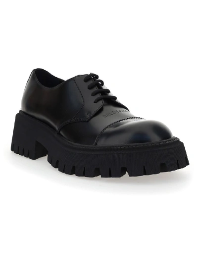 Shop Balenciaga Tractor 65 Lace-up Derby Shoes In Black