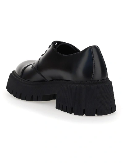 Shop Balenciaga Tractor 65 Lace-up Derby Shoes In Black