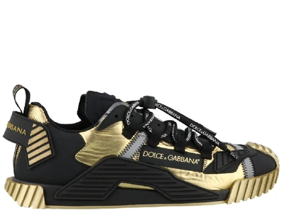 Dolce & Gabbana Dolce And Gabbana Gold And Black Ns1 Sneakers In Black/gold  | ModeSens