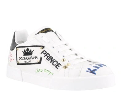 Shop Dolce & Gabbana Graffiti Print Low In White