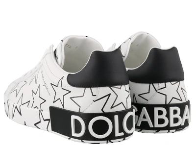 Shop Dolce & Gabbana Star Print Portofino Sneakers In White
