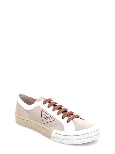 Shop Prada Logo Lace Up Sneakers In Multi