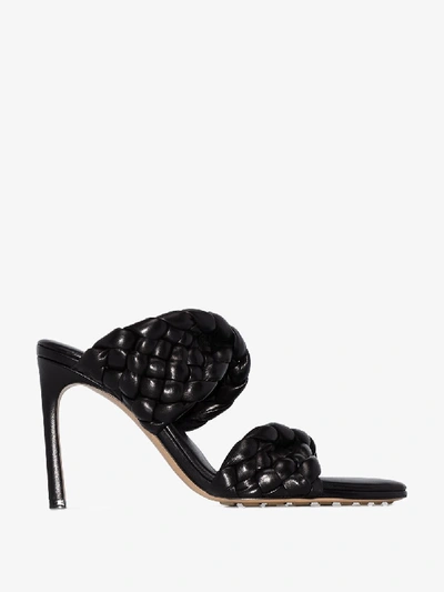 Shop Bottega Veneta Bv Curve Leather Sandals In Black