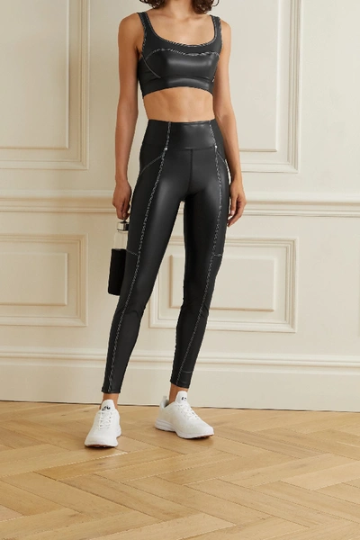 Shop Heroine Sport Allure Coated Stretch Leggings In Black