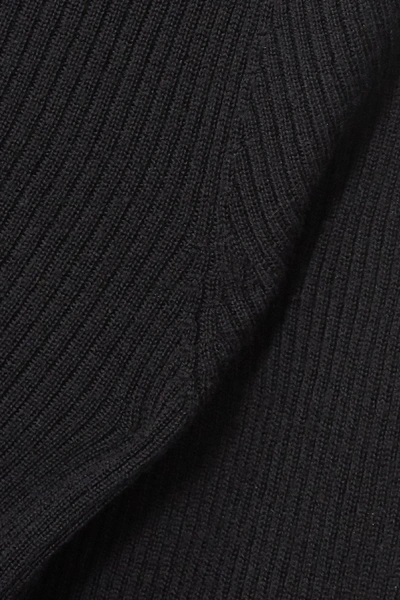 Shop Rick Owens Ribbed Wool Sweater In Black