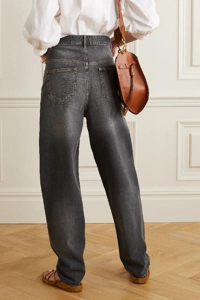 Shop Isabel Marant Étoile Corsy High-rise Tapered Jeans In Gray