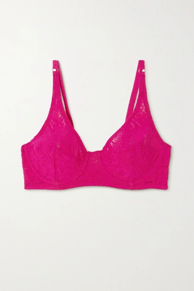 Shop Araks + Net Sustain Waverly Stretch-lace Underwired Soft-cup Bra In Bright Pink