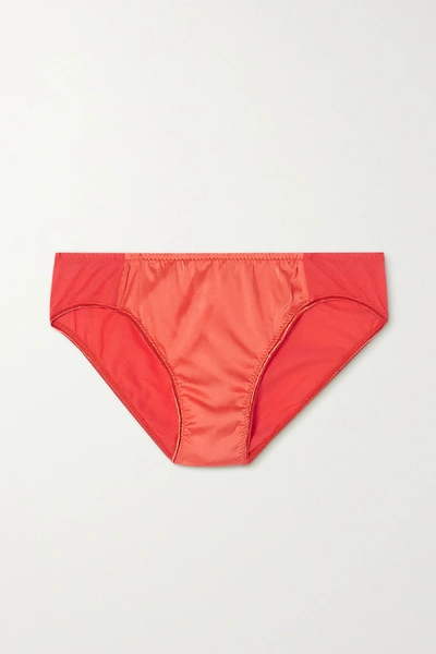 Shop Araks + Net Sustain Yahvi Cotton And Stretch-silk Briefs In Orange