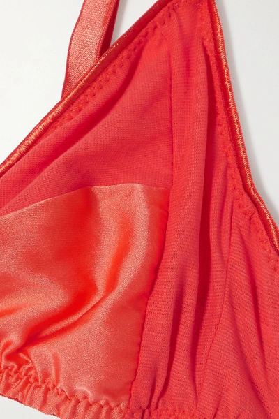 Shop Araks Net Sustain Yanelis Cotton And Stretch-silk Triangle Bra In Orange