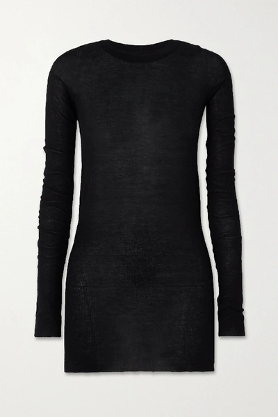 Shop Rick Owens Ribbed-knit Top In Black