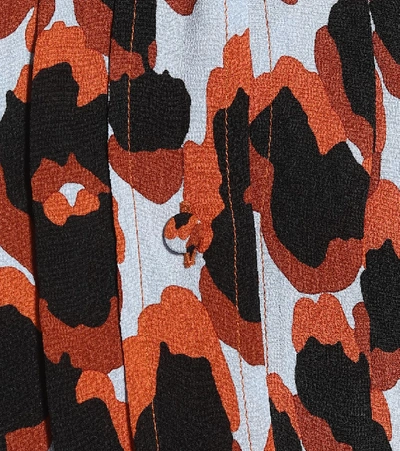 Shop Golden Goose Leopard-print Crêpe Midi Dress In Orange