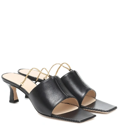 Shop Wandler Isa Leather Sandals In Black