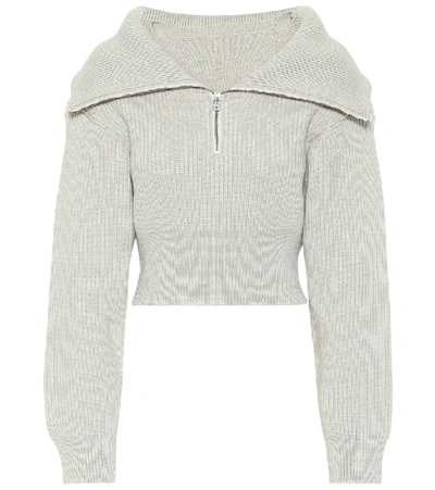 Jacquemus Risoul Layered Ribbed Merino Wool Sweater In Grey