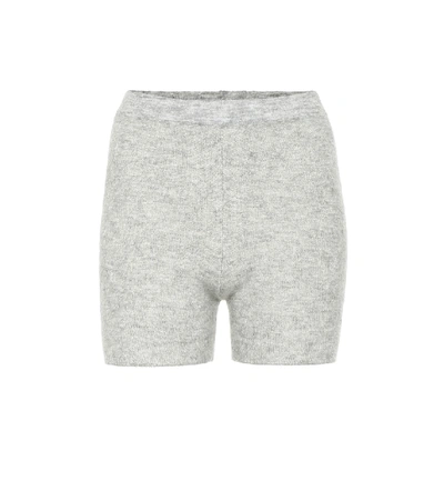 Shop Jacquemus Le Short Arancia Ribbed-knit Biker Shorts In Grey